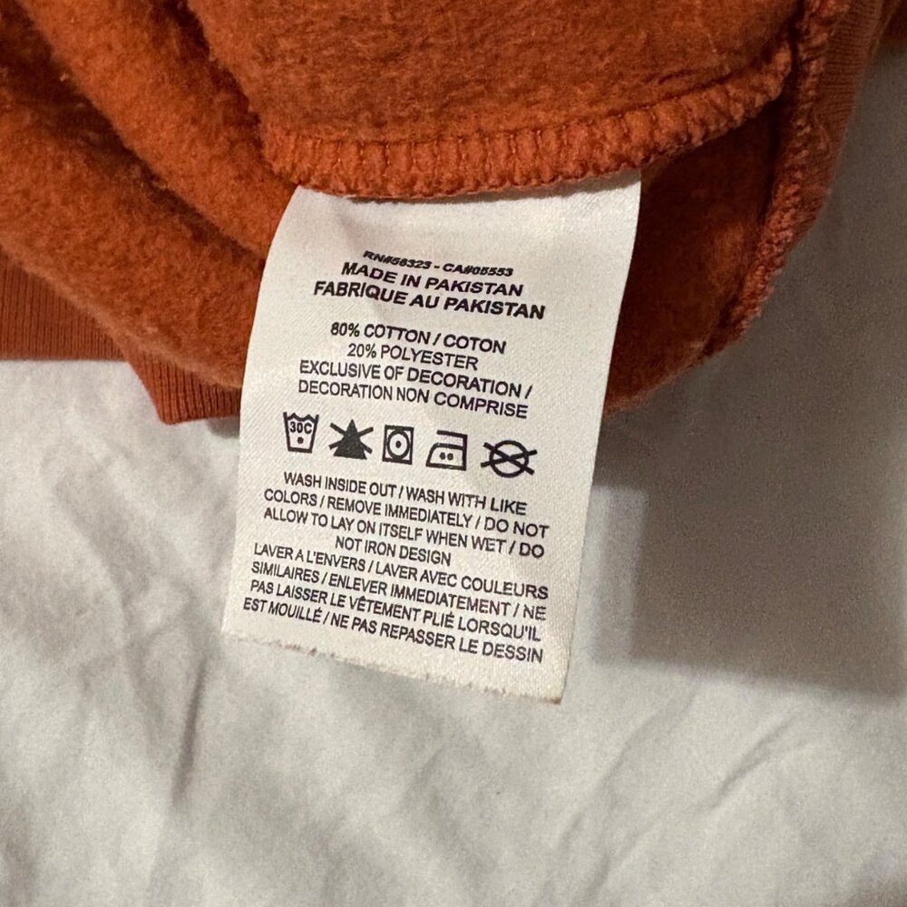 Nike Burnt Orange Oversized Cropped Crewneck Sweatshirt Cotton Blend Pullover XS - Picture 8 of 10